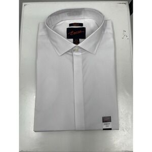 Egara Dress Shirt Mens 17.5 34/35 White Cotton Stretch Skinny Fit Formal NWT